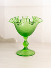 Vintage Fenton Glass Green Tree of Life Compote