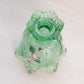 Vintage Fenton Green Glass Handpainted 2-Way Floral Candleholder