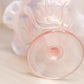 Vintage Fenton Pink Iridescent Opalescent Glass Cactus Compote