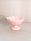 Vintage Fostoria Small Pink Milk Glass Berry Pattern Footed Bowl
