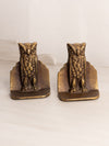 Vintage Gold Tone Cast Iron Owl Bookends