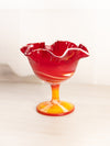 Vintage Imperial Glass Amberina Slag Compote with Ruffle Edge