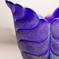 Vintage Imperial Glass Dark Blue Carnival Leaf Vase