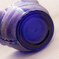 Vintage Imperial Glass Dark Blue Carnival Leaf Vase