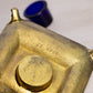 Vintage Jennings Brothers Brass Inkwell with Cobalt Blue Insert