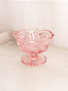 Vintage LE Smith Pink Glass Sawtooth Edge Compote