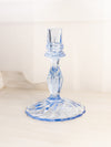 Vintage Light Blue Glass Swirl Candle Stick