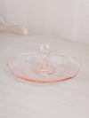 Vintage Small Pink Glass Tidbit Dish with Heart Handle