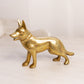 Vintage Medium Brass Dog with Collar Figurine