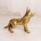 Vintage Medium Brass Dog with Collar Figurine