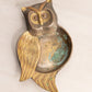 Vintage Multi Metal Silver Tone with Brass Accents Owl Trinket Dish