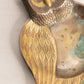Vintage Multi Metal Silver Tone with Brass Accents Owl Trinket Dish