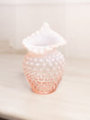 Vintage Pink Opalescent Glass Hobnail Vase
