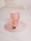 Vintage Short Stretch Glass Pink Fenton Iridescent Candlestick