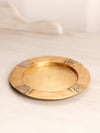 Vintage Small Gold Tone Metal Dish with Shell-like Designs