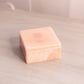 Alabaster Stone Peachy Pink Swivel Lid Square Box