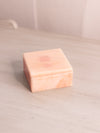 Alabaster Stone Peachy Pink Swivel Lid Square Box