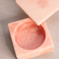 Alabaster Stone Peachy Pink Swivel Lid Square Box