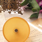 Vintage LE Smith Small Amber Satin Glass Lidded Canister with Finial