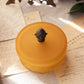 Vintage LE Smith Small Amber Satin Glass Lidded Canister with Finial