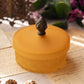 Vintage LE Smith Small Amber Satin Glass Lidded Canister with Finial