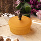 Vintage LE Smith Small Amber Satin Glass Lidded Canister with Finial