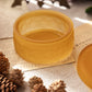 Vintage LE Smith Small Amber Satin Glass Lidded Canister with Finial