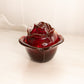 Vintage LE Smith Amberina Glass Covered Rose Lidded Dish