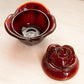 Vintage LE Smith Amberina Glass Covered Rose Lidded Dish