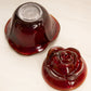 Vintage LE Smith Amberina Glass Covered Rose Lidded Dish