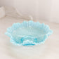 Antique Blue Opalescent Jefferson Glass Many Loops Crimped Bowl