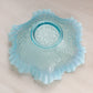 Antique Blue Opalescent Jefferson Glass Many Loops Crimped Bowl