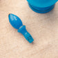 Antique Blue Opaque Glass Perfume Bottle and Cup (Set of 2)
