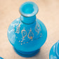 Antique Blue Opaque Glass Perfume Bottle and Cup (Set of 2)