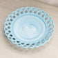 Antique Challinor Taylor & Co Blue Milk Glass Lattice Edge Plate