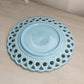 Antique Challinor Taylor & Co Blue Milk Glass Lattice Edge Plate