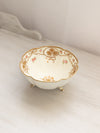 Antique Cream Ceramic Nippon Bowl with Pink & Gold Details
