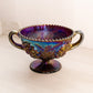 Antique Dugan Carnival Glass Footed Bowl with Handles