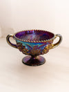 Antique Dugan Carnival Glass Footed Bowl with Handles