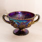 Antique Dugan Carnival Glass Footed Bowl with Handles
