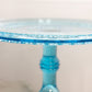 Antique EAPG Bryce Higbee & Company Blue Glass Spirea Band Cake Stand