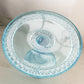 Antique EAPG Bryce Higbee & Company Blue Glass Spirea Band Cake Stand