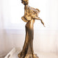 Antique Francesco Flora Spelter Iris Woman Statue
