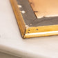 Antique Horizontal Yellow Green Brown Moody Floral Painting on Board