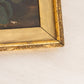Antique Horizontal Yellow Green Brown Moody Floral Painting on Board