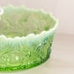 Antique Jefferson Glass Large Green Opalescent Bowl with Fancy Designs