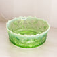 Antique Jefferson Glass Large Green Opalescent Bowl with Fancy Designs