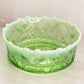 Antique Jefferson Glass Large Green Opalescent Bowl with Fancy Designs