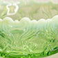 Antique Jefferson Glass Large Green Opalescent Bowl with Fancy Designs