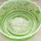 Antique Jefferson Glass Large Green Opalescent Bowl with Fancy Designs